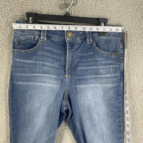 Democracy Jeans Womens 10 Blue Bootcut Frayed Hem Stretch Denim Ab Technology - Picture 5 of 14